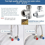 SonTiy Hot and Cold Bidet Mixing Valve Kit, Upgrade Brass 4 Way Warm Bidet T-adapter valve for Handheld Toilet Sprayer Seat Bidet Attachment with Two Tee Connector and 79inch Shower Hose