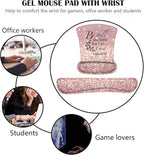 Keyboard Wrist Rest and Mouse Pad Wrist Support Set with Coasters, Non-Slip PU Base Ergonomic Gaming Mousepad for Home Office Working Studying Easy Typing & Pain Relief, Bible Verses Psalm 46:10