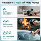 FANEAC X115 Compressed Air Duster - 130000RPM Ultra Power Electric Air Duster, 3-Gear Speed Mini Dust Blower for Computer, Keyboard, Electronics Indoor and Outdoor