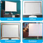 Pyle 72 Inch Outdoor Projector Screen with Stand-Portable Fold Out Roll Up Screen with Tripod Stand,White Matte Fabric 4:3 Aspect Ratio 4K HD Quality Black Masking Border,Ideal for Home and Office Use