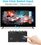 RuiPuo 2 Port RCA/AV to HDMI Converter Adapter Support 16:9/4:3 for WII/N64/PS1/PS2/PS3/VHS/VCR/DVD Players etc(2 AV in 1 HDMI Out)