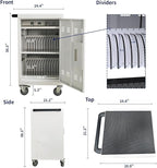 35 Device Charging Cart for Laptops and Tablets Up to 16.3-inch, Mobile Charging Station with AC Outlets, Secure Storage and Cable Management, Mobile Charging Cabinet for Ipads, Chromebooks, White