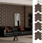 Hexagon Acoustic Wall Panels, Self-Adhesive Sound Absorbing Wall Panel by ARMURO, 4 Pack Covers 19.27 Sq Ft, Peel and Stick Noise Reducing for Home Office Studio Bedroom Wall Decor