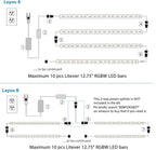 Litever Under Cabinet LED Lighting Kit. RGB Color & Bright Warm White Light. Slim Linkable LED Light Bars with Power Adapter, Controller, Extension Cords. Max 24W. Dimmable. Plug in. RGB + 3000K.