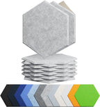 Amantech 12 Pack Acoustic Panels Self Adhesive Sound Proof Foam,High Density Sound Acoustic Foam Panel,12X10.23X0.4 Inch Hexagon Wall Panels in Home,Office,Reccording Room,Studio(Silver Gray)