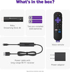 Roku Streaming Stick 4K - HDR & Dolby Vision Roku Streaming Device for TV with Voice Remote & Long-Range Wi-Fi - Free & Live TV