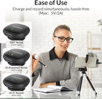 JOSTART Wireless Mini Microphone for iPhone & Android,Using AI Smart Noise Reduction Technology - Wireless Lavalier Microphone for YouTube Podcast Vlogging Tiktok-Black