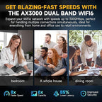 2026 Mesh AX3000 WiFi 6 Extender Signal Booster for Home, Range up to 20K+ Sq.Ft, 3000Mbps Wireless Internet Repeater, Dual Band Signal Amplifier with Gigabit Ethernet Port, 10X Faster WiFi Extender