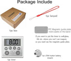 NUOSWEK Digital Timer Waterproof Shower Timer Shower Clock Bathroom Kitchen Timer with Strong Magnet and Large LCD Display (Waterproof 7 Key)