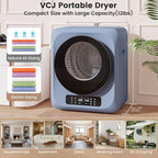 VCJ Portable Dryer for Laundry, 12lbs Clothes Dryer with 6 Drying Modes & 8H Timer, LED Display 850W Front Load Compact Electric Dryer for Apartment, RVs, Dorms