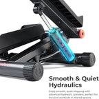 Sunny Health & Fitness Mini Stepper for Exercise at Home, Stair Step Workout Machine with Resistance Band and Over 300lb Weight Capacity, Optional Twist Motion and Free SunnyFit App Connection