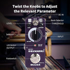 MOOER Micro Drummer II Guitar Drummer Pedal Drum Machine Effect with FILL Function, 48 Drum Grooves, and 6 Music Style Per 8 Different Rythem, With EQ, Tap Tempo for Electric Guitar