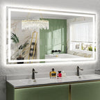 YEELAIT 68x36 Inch LED Bathroom Mirror with Lights Front and Backlit Lighted Vanity Mirror for Bathroom Wall with 3 Colors Dimmable Anti-Fog Memory Shatter-Proof IP54 Waterproof Horizontal/Vertical