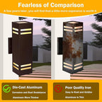 iYogaled Dusk to Dawn Outdoor Wall Lights Fixture – ETL Listed, Aluminum Waterproof Wall Mount Square Design- Modern Exterior Lighting Outdoor Wall Sconce for Porch, Patio, Front Door