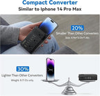 Upgraded 220V to 110V Converter for European Travel- 350W Voltage Converter US to Europe for Using Most U.S. Travel Devices Abroad- Hair Straightener Curler Shaver Toothbrush Laptop Camera Phone