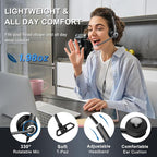 Callez Wired Computer Headset, 3.5mm/USB-C Headset with Mic Noise Cancelling, Cell Phone Headphone for PC Laptop Mac iPhone Samsung Zoom Teams Call Center Home Office Work, in-line Controls