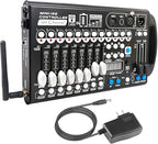 Battery DMX Controller Wireless with MIDI, DMX Board 512 Light Controller for Dj Lights, Dmx512 Lighting Console 192ch with Built-in Battery for Control Stage Light