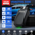 VDIAGTOOL D200 OBD2 Scanner Bluetooth, 2026 Bidirectional Scan Tool with Free Updates, 26 Resets (Upgradeable to 49+), Full System Car Scanner Diagnostic Tool, Throttle Relearn, FCA AutoAuth & CAN-FD