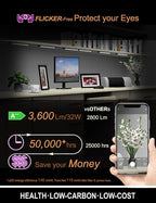 EBD LED Shelf Lights for Bookshelf Display Case Kitchen Counter Bar 4-Way 48” Splitter Parallel Under Cabinet Lighting Built-in Adjustable Cable 8 Panels 3600Lm 4500K Energy Closet Light