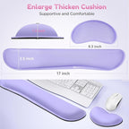 Gimars Upgrade Enlarge Gel Memory Foam Set Keyboard Wrist Rest Pad, Mouse Wrist Cushion Support for Office, Computer, Laptop, Mac, Comfortable, Lightweight for Easy Typing Pain Relief, Purple
