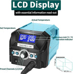 YIHUA 939D+ III EVO Digital Soldering Iron Station Kit 110W High Power with LCD display, 4 Memory Channels, Sleep Mode, Digital Calibration, Solder Wire, Helping Hands, Magnifier, 3 Soldering Tips