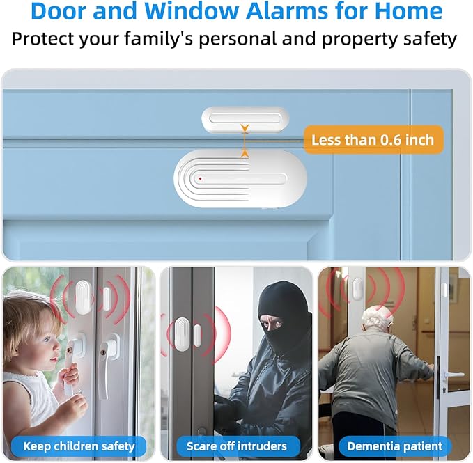 Daytech Wireless Door Chime System - 800ft Long Range, 20 Melodies, 5 Adjustable Volume, 4 Sensors + 1 Receiver for Business, Home, Office & Store