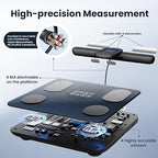 YINOLIFE Scale for Body Weight, 8 Electrode Smart Bathroom Scale with BMI Body Fat Muscle Mass 28 Full Body Composition, High Precision Digital Weight Scale with Handle Display, Rechargeable, 400 lbs