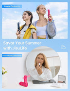JISULIFE Handheld Mini Fan, 3 IN 1 USB Rechargeable Portable Fan [12-19 Working Hours] with Power Bank, Flashlight, Pocket Design for Travel/Summer/Concerts/Lash, Gifts for Women (Fuchsia)