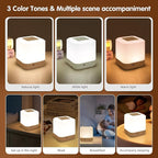 LIPKAHH Touch Lamp for Nightstand,Speech Control Bedside Lamp Touch Control for Bedrooms,Smart Rechargeable Night Light,Eye Caring Battery Dimmable Night Lamp for Nursery Kids & Adult