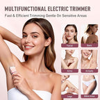 Crolanli Bikini Trimmer for Women, 3-in-1 Electric Razors for Women, IPX7 Waterproof Rechargeable Cordless Pubic Hair Shaver, with LED Display, for Ladies Bikini Pubic, Face, Underarms, Legs(Pink)