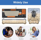 Keyboard Wrist Rest + Mouse Pad Wrist Support Set with Coasters, Non-Slip PU Base Ergonomic Mousepad for Home Office Working Studying Easy Typing & Pain Relief, Bible Verse Phil 4:13