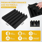 36 Pack Acoustic Foam Panels 2" x 12" x 12" Sound Proof Foam Panles Saiqiang Soundproofing Noise Absorbing Wedge Black Panels for Wall Studio Foams with Double-Side Adhesive