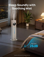 DREO HM735S 11L Smart Humidifier Large Room 700 ft², 100H Cool Mist Air Humidifiers for Bedroom, Top-Fill, Clean Tank Technology, 26dB, Auto Mode, Aroma Box, RGB, Remote & APP Control, Baby, Starlight