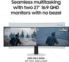 Samsung 49" Odyssey OLED (G93SC) Series Curved Gaming Monitor w QD-OLED, 240Hz, 0.03ms, DQHD, G-Sync Compatible, AMD FreeSync Premium Pro,Height Adjustable Stand,3 Yr Warranty,LS49CG932SNXZA