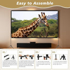 Portable Indoor Outdoor Projector Screen with Stand 120 inch Movie Screen 16:9 Format 4K HD Wrinkle-Free Foldable Design & Easy to Setup for Indoor Home Movie Theater Projector with Carry Bag