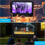 14Ft Inflatable Movie Projector Screen, Outdoor Movie Screen with Quiet Air Blower & Storage Bag, Supports Front/Rear Projection, Easy Setup, Ideal for Home Theater, Movie Nights