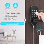 Keyless Entry Keypad Smart Door Lock with Handle & Knob – Digital Deadbolt for Front, Bedroom, Office & Interior Doors, App Control for Airbnb, Guests & Kids, Easy DIY Install (No Fingerprint)