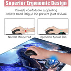 BFUKVOU Large Keyboard Mouse Pad Set, Extended Mouse Pad+Keyboard Wrist Rest Support, Memory Foam Ergonomic Easy Typing, 4Pcs (31.5×11.8 in) Desk Pad Set for Office Home,Fantasy Dragon