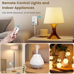 SURAIELEC Remote Control Outlet, Wireless Light Switch - Keychain Remote, 15 AMP, 100FT Range, No Interference, Remote Light Switch Kit for Lamp, Fan, Christmas Tree Light, Household Appliance