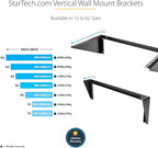 StarTech.com 1U Wall Mount Patch Panel Bracket – 19 in – Steel - Vertical Mounting Bracket for Networking and Data Equipment, TAA (RK119WALLV)