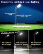 Gefolly SL-7000W Solar Street Light Outdoor 700000LM Wide Angle Commercial Parking Lot Lights Dusk to Dawn 6500K Flood Security Light IP67 Lamp for Basketball Court, Yard