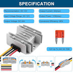DC 12V Step Up to 24V 3A Boost Converter 72W DC Voltage Regulator Power Converter Waterproof Module Transformer for Golf Cart Club Car Recreational Vehicle