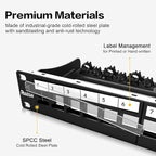PBAEGAV 12 Port Patch Panel Blank UTP/STP 1U 19“ Keystone Patch Panel with Cable Management and Support Bar Compatible with LC/SC/ST/FC/USB/HDMI Keystone Jack(12 Port)