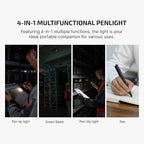 OLIGHT O'Pen 3 EDC Pen Light,120 Lumens with Green Beam, Red and White, USB-C Rechargeable LED Flashlight for Office, Writing, Presentation, Outdoor Uses, Professional Business Gift(Black)