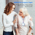 Caregiver Pager, Wireless Call Button for Seniors/Elderly at Home, 2 SOS Button + 2 Receiver Medical Life Alert System, Emergency Panic Call Bell, Help Alarm for Nurse Calling & Patient Assistance