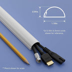 D-Line 13.12ft Cord Hider Kit, Patented Cable Cover, Hide Wires on Wall, Channel for TV Mount Cords, Raceway Wire Hiders, Paintable, Adhesive, Half Round, 4X 1.18in W x 0.59in H x 39in Lengths, White