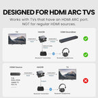 Avantree HAX06 – HDMI ARC Audio Extractor with Passthrough for TV, Soundbar & Headphones Simultaneous Use, CEC Volume Control, Optical & RCA Outputs