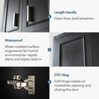 Black Wall Cabinet 23x29 inch for Bathroom Laundry Room Bedroom Kitchen Wood Medicine Cabinet, DIY Lighting, Soft-Close Hinge, 2 Door,Above Toilet Storage