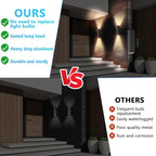 RIDALUX Dusk to Dawn Outdoor Wall Lights: 2 Pack Sensor Waterproof Cylinder Up Down Lights - Aluminum Modern Outdoor Wall Sconce for Porch Patio