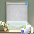 COOLWINDS Motorized Blinds with Remote Cordless Automatic Motorized Shades Custom Blinds for Windows Smart Curtains Compatible with Alexa Google Home(Blackout Jacquard Grey,W36 x H72in)